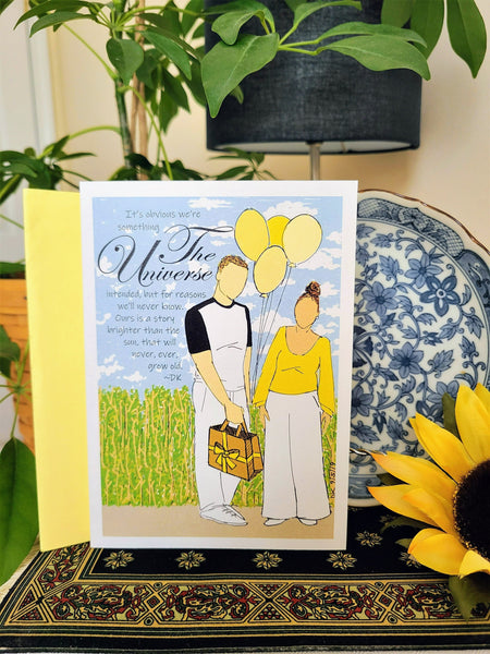 Yellow Balloons - Romantic Card