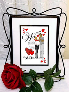 Two of Hearts - Romantic Card